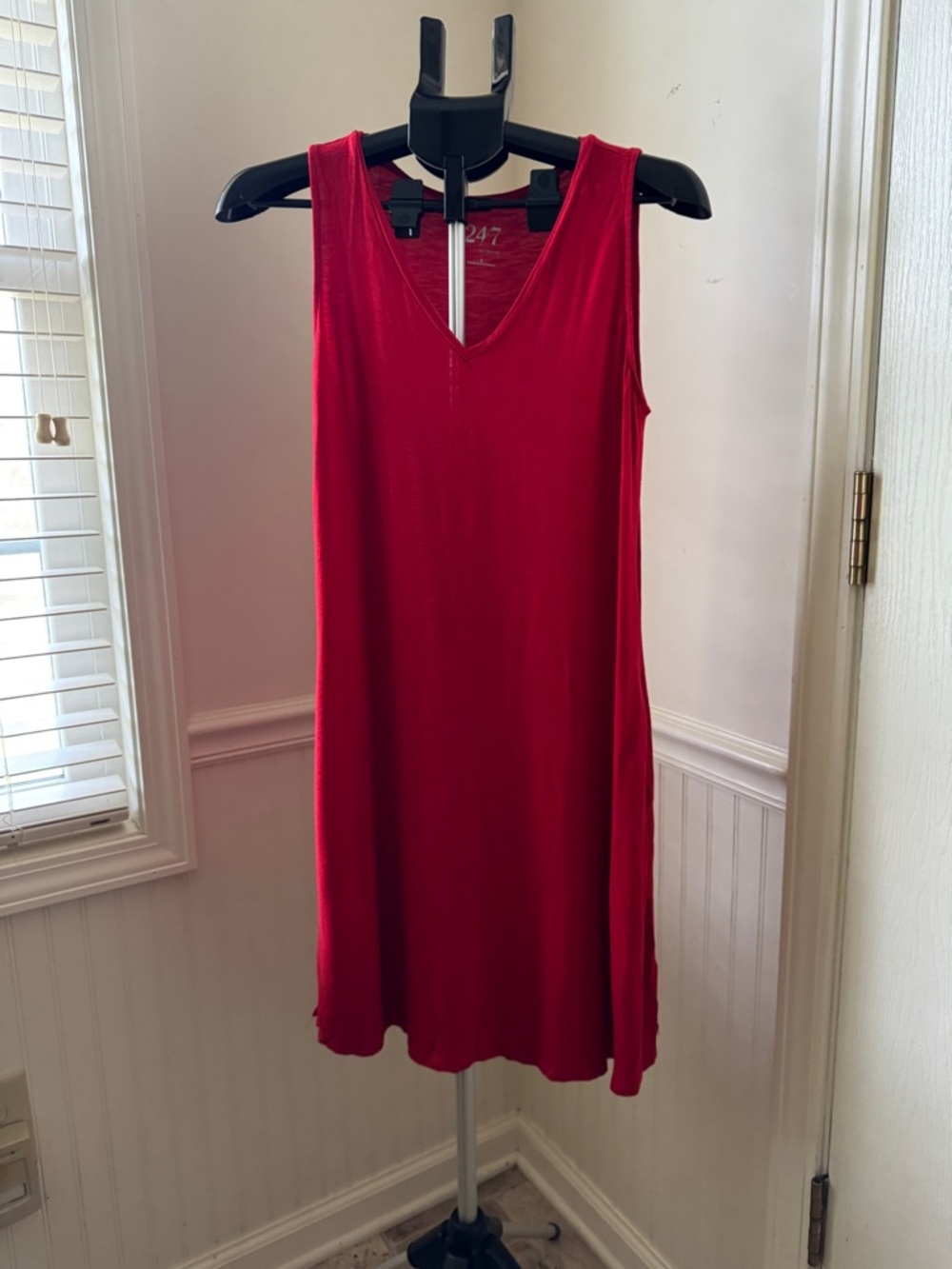 Maurices Vibrant Red V-Neck Dress with Pockets Size Small